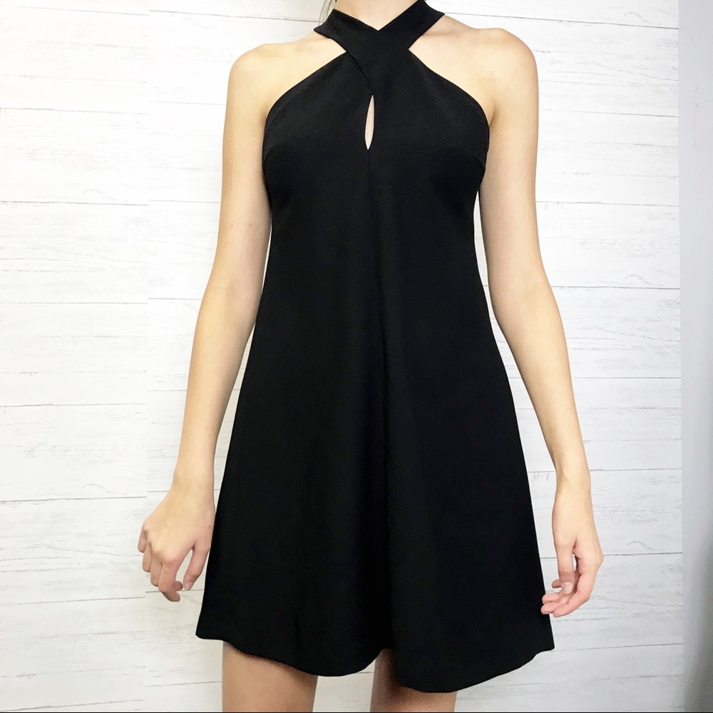 ZARA Keyhole Cross-Strap Mini Dress